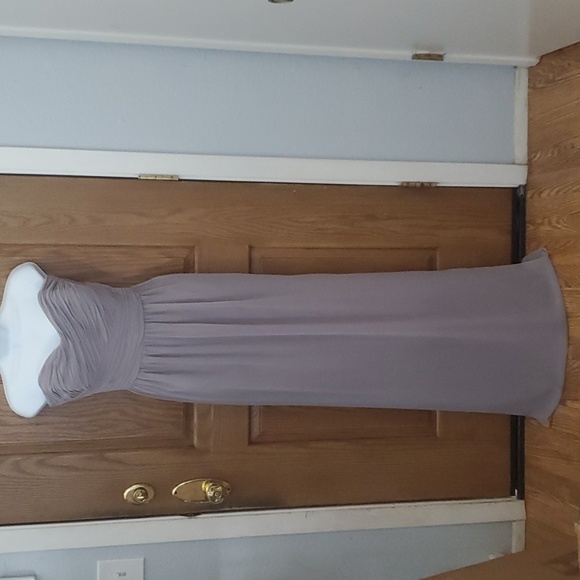 Donna Morgan Strapless Chiffon Maxi Dress - Picture 1 of 7